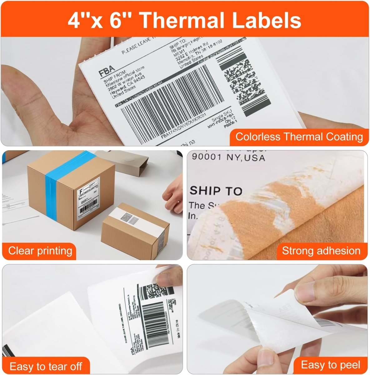 Clearance Thermal Label 4*6 inch 1000 Sheets - Mprinterstone