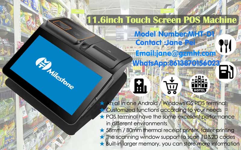D1 POS Touch Screen System 11.6 inch Terminal Scanner Printer - Mprinterstone
