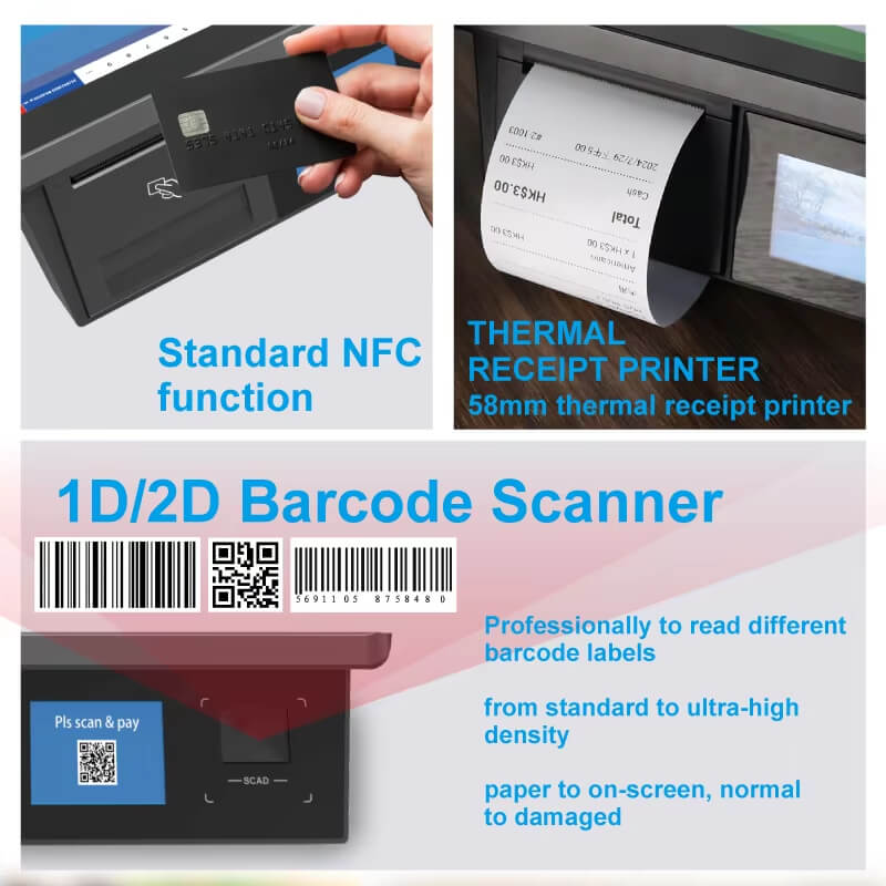 D2 Mini POS Machine Touch Screen Android 11 Desktop - Mprinterstone