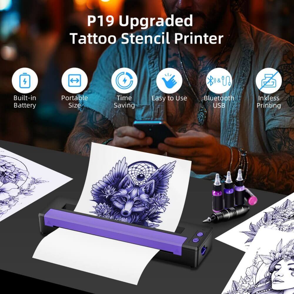 P19 Tattoo Printer Wireless Tattoo Transfer Machine - Mprinterstone