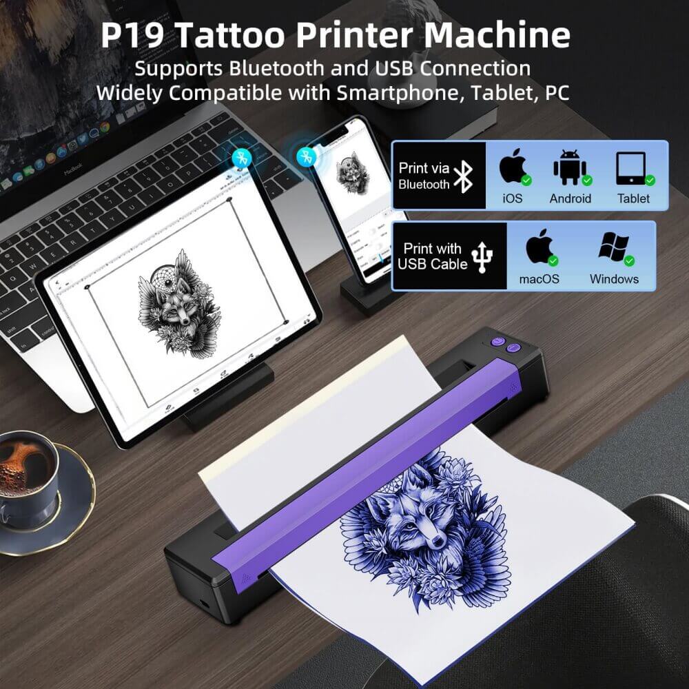 P19 Tattoo Printer Wireless Tattoo Transfer Machine - Mprinterstone