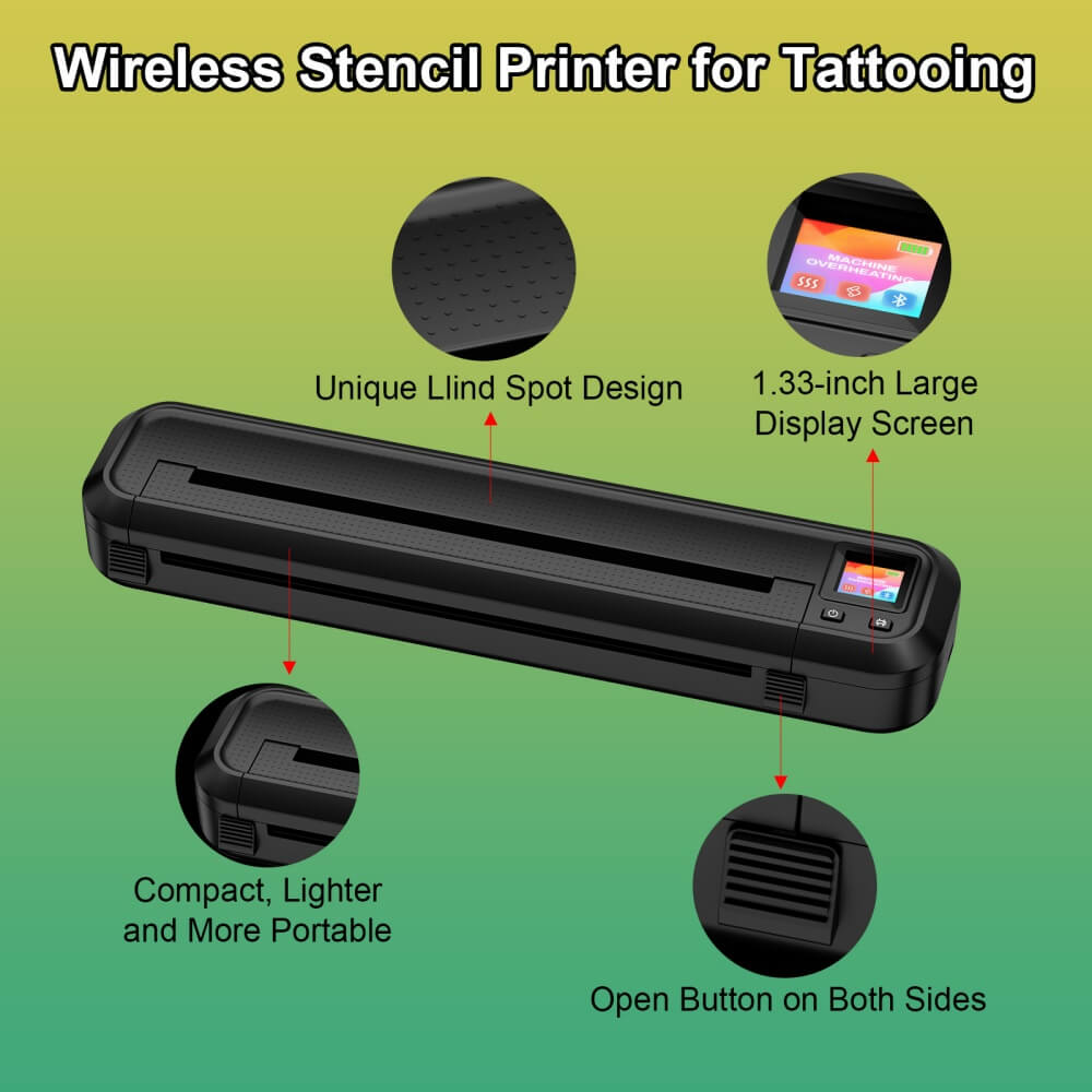 P500 Wireless Tattoo Stencil Printer Compact with Display Screen - Mprinterstone