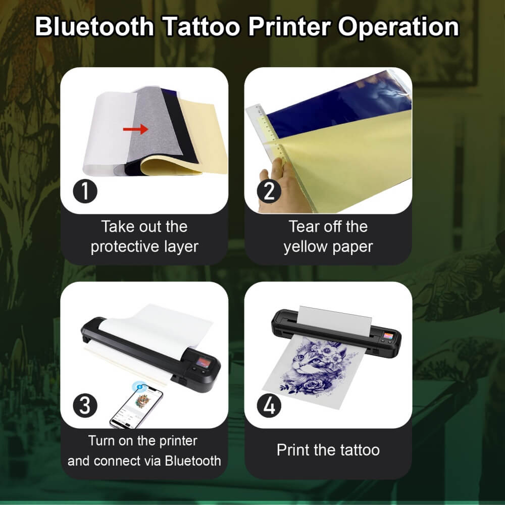P500 Wireless Tattoo Stencil Printer Compact with Display Screen - Mprinterstone