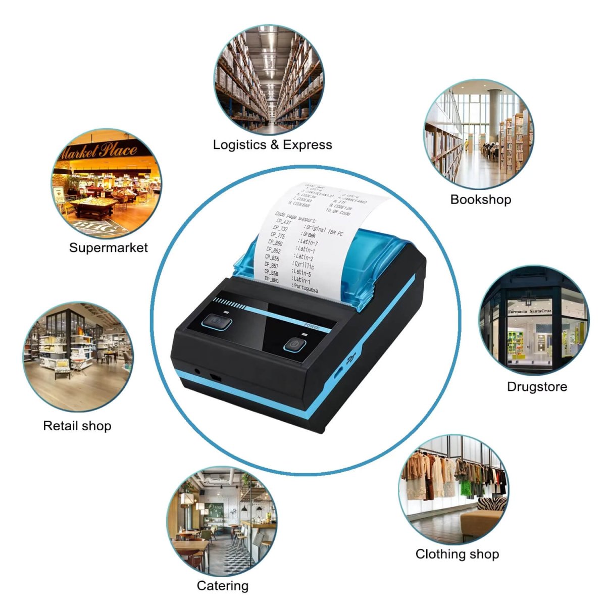 P5801 Wholesale Mini Wireless Printer Thermal Mobile Receipt Mobile - Mprinterstone