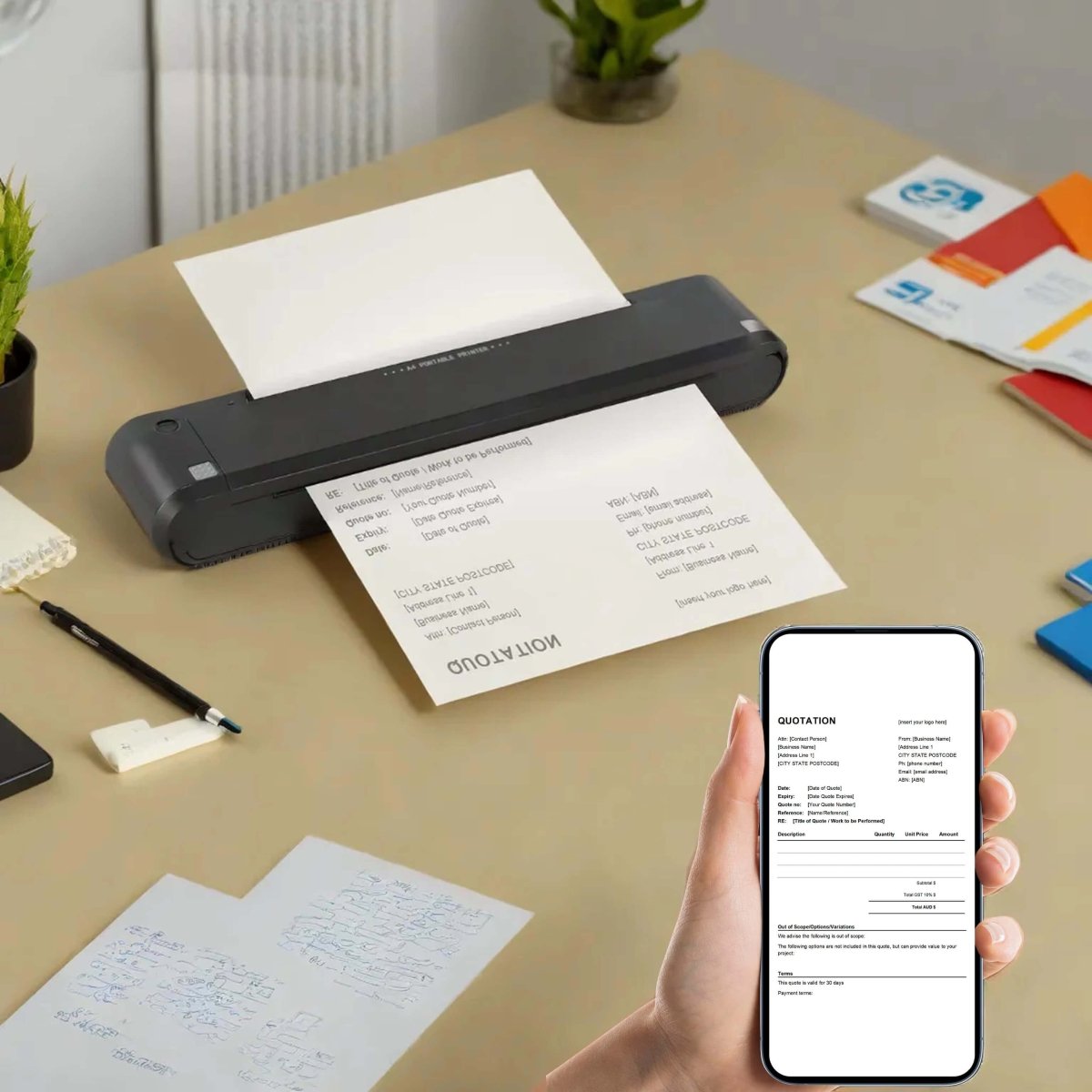 P8007 Wireless Portable Document Printer A4 Copier Machine - Mprinterstone