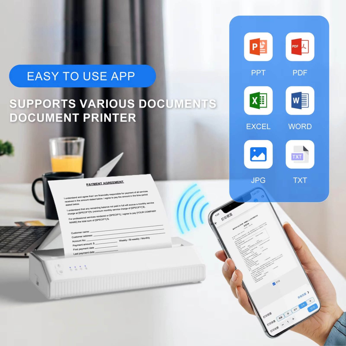 P8008WD Document Printer Wireless Thermal Label - Mprinterstone