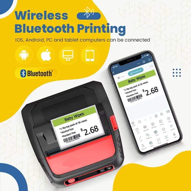 P80F Thermal Printer Wireless 80mm Mobile Potable - Mprinterstone