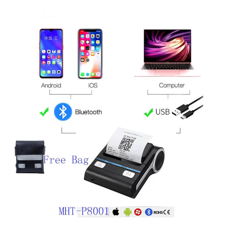Portable Receipt Printer Handheld Bluetooth P8001 - Mprinterstone