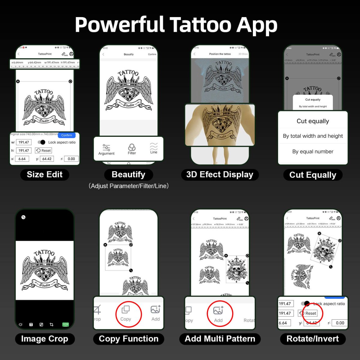 Wireless Tattoo Stencil Printer M8 with Adjustable Print Size - Mprinterstone