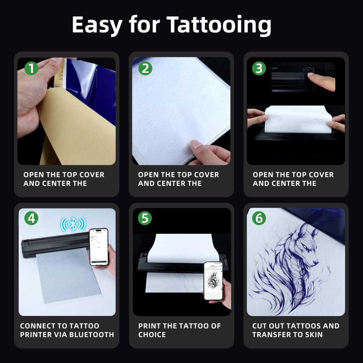 Wireless Tattoo Stencil Printer M8 with Adjustable Print Size - Mprinterstone