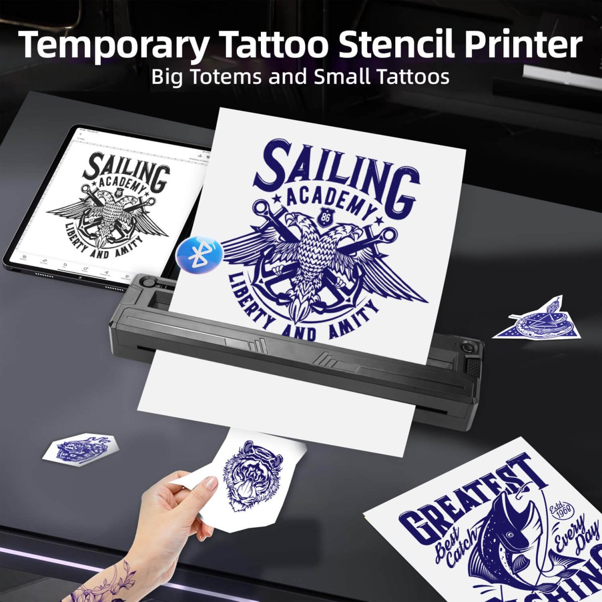 Wireless Tattoo Stencil Printer M8 with Adjustable Print Size - Mprinterstone