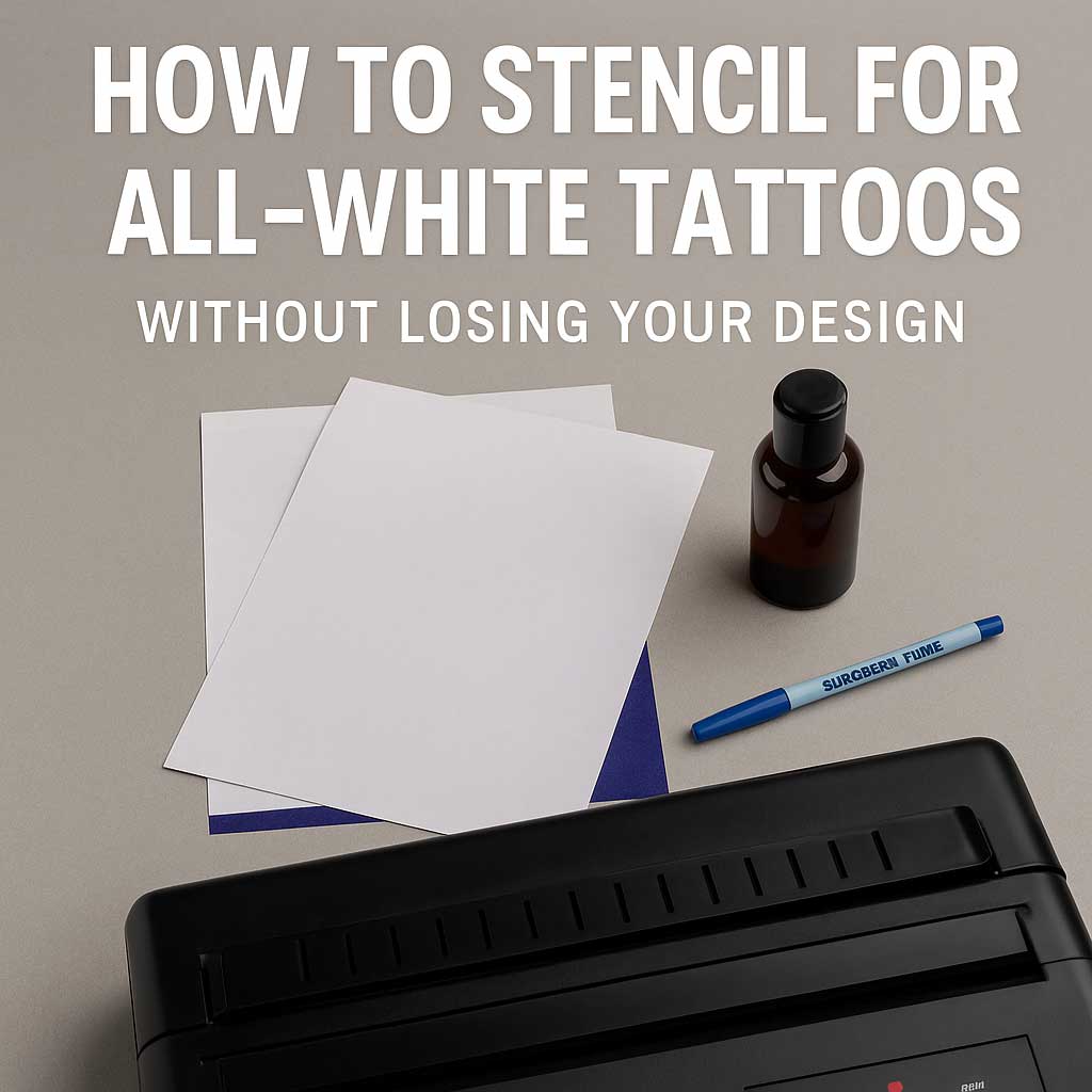 Can I use a regular stencil paper for an all-white tattoo