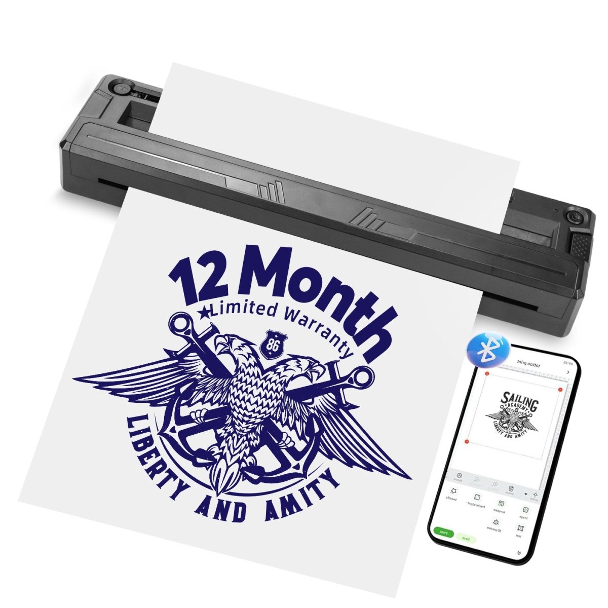 Wireless Tattoo Stencil Printer M8 with Adjustable Print Size - Mprinterstone